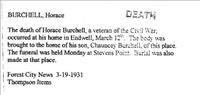 Burchell, Horace (Death Notice)